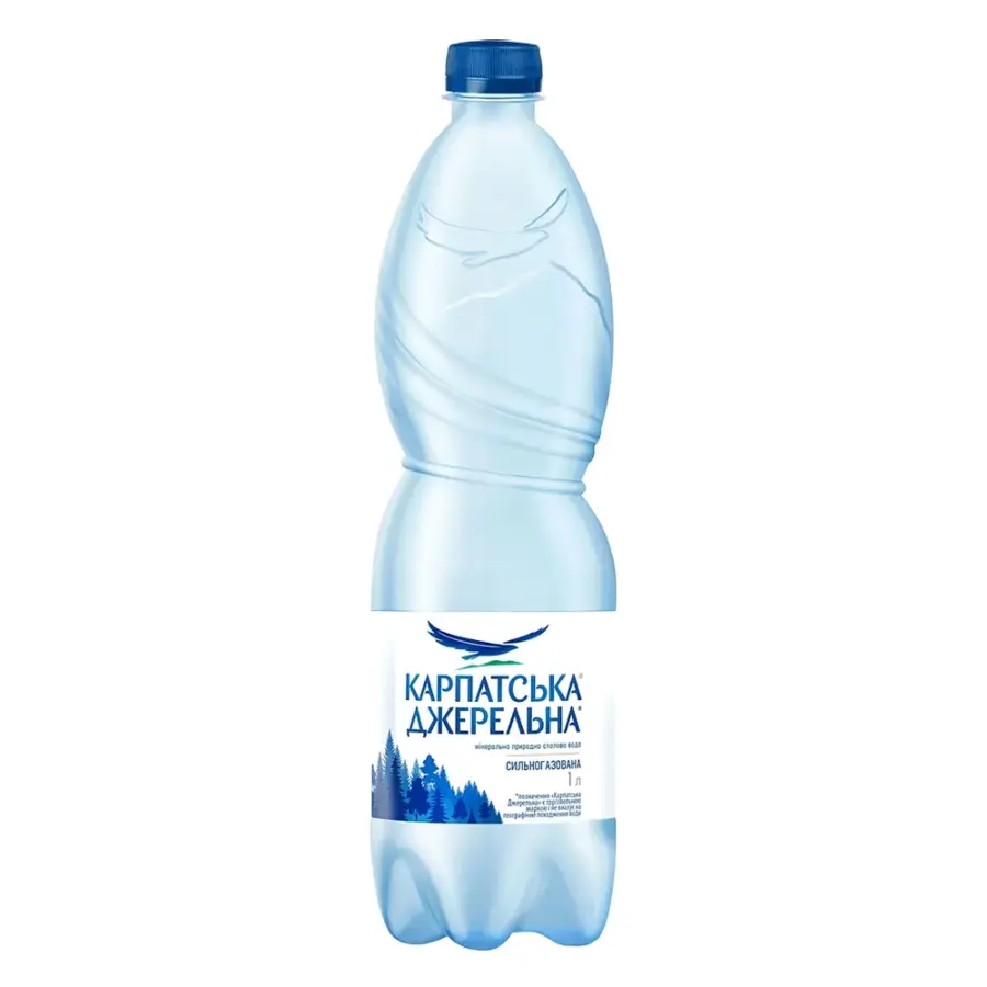 Вода Карпатська джерельна газована 1л